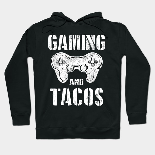 Gaming And Tacos Gamepad Vintage Hobby Video Gamer Gift Hoodie by Zak N mccarville